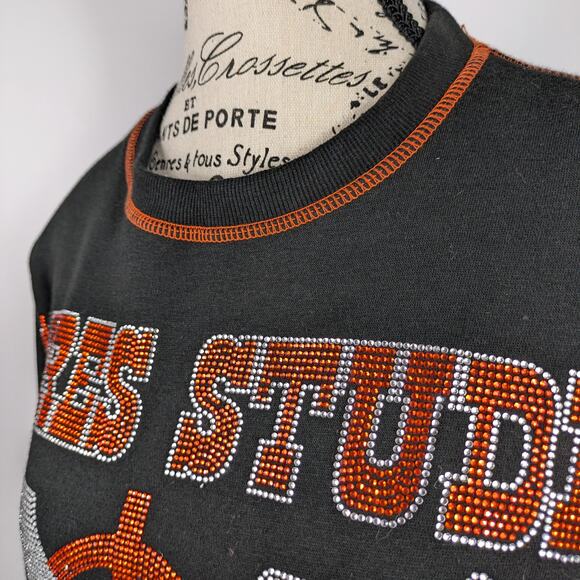 Scares Studio Designer Womens Small Sweater Rhinestone Target New York Ghost - Picture 8 of 12